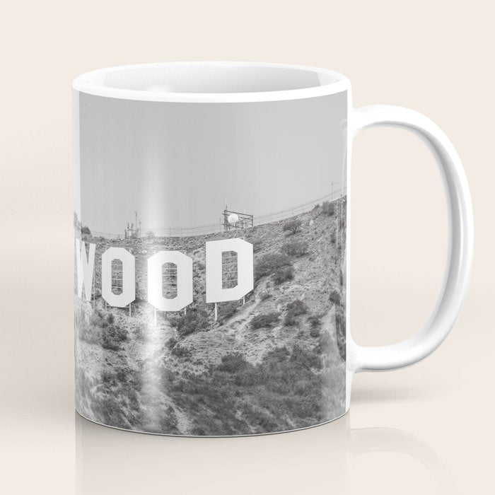 Hollywood Sign Black and White Coffee Mug Gallery Image 1