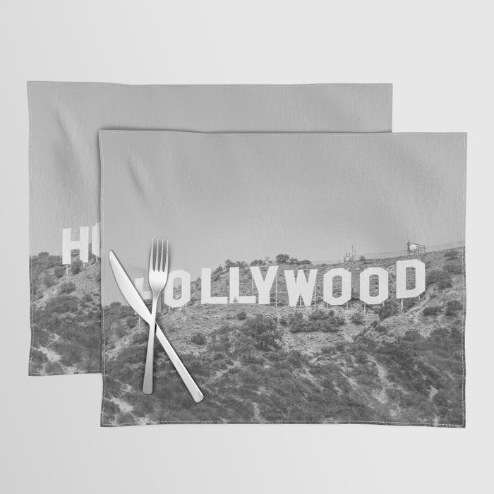 Hollywood Sign Black and White Placemat Gallery Image 1