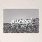 Hollywood Sign Black and White Welcome Mat Gallery Image 1