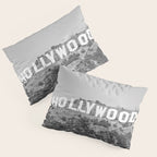 Hollywood Sign Black and White Pillow Sham Gallery Image 3