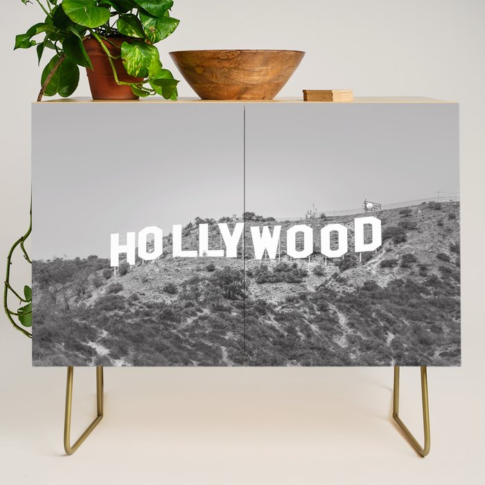 Hollywood Sign Black and White Credenza Gallery Image 1