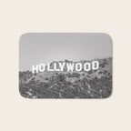 Hollywood Sign Black and White Bath Mat Gallery Image 1