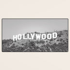 Hollywood Sign Black and White Desk Mat Gallery Image 3