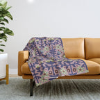 Playful Folk Floral Throw Blanket Gallery Image 1