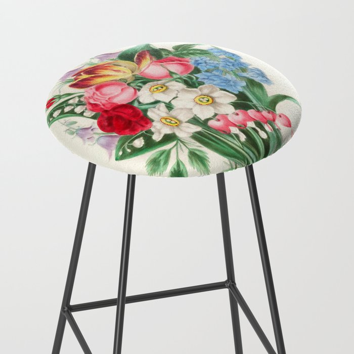  Flowers by Clarissa Munger Badger, "Floral Belles," 1866 (benefitting The Nature Conservancy) Stool Gallery Image 2