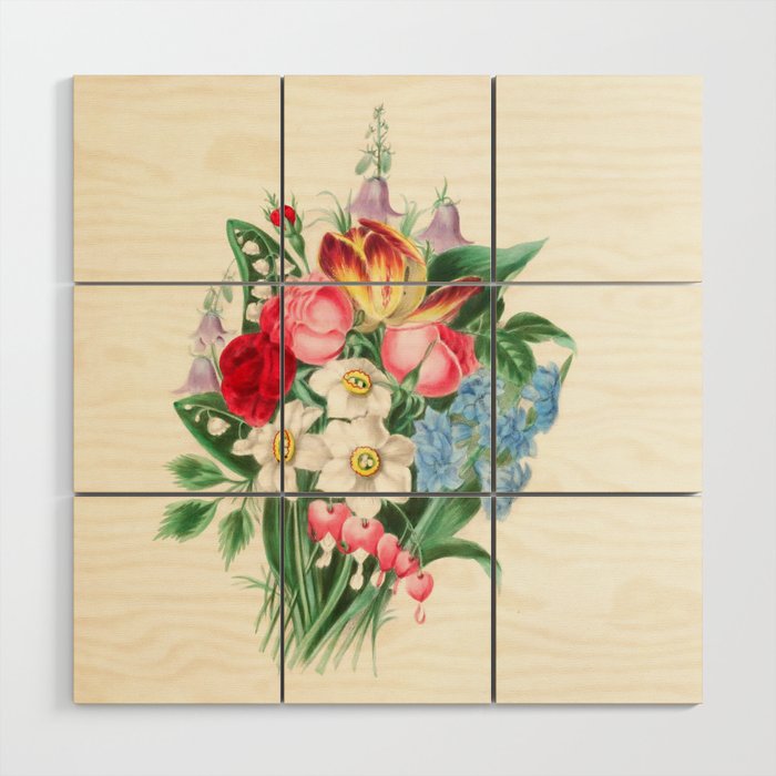  Flowers by Clarissa Munger Badger, "Floral Belles," 1866 (benefitting The Nature Conservancy) Wood Wall Art Gallery Image 1