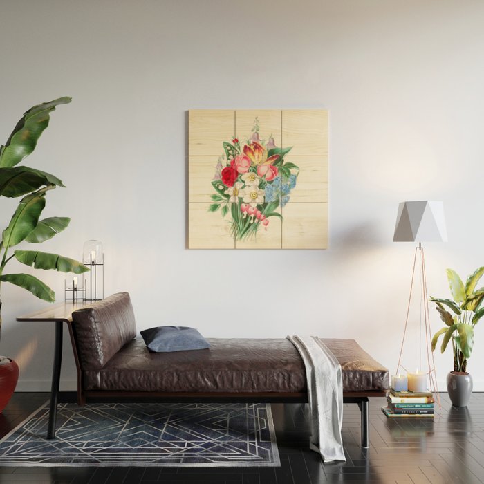  Flowers by Clarissa Munger Badger, "Floral Belles," 1866 (benefitting The Nature Conservancy) Wood Wall Art Gallery Image 2