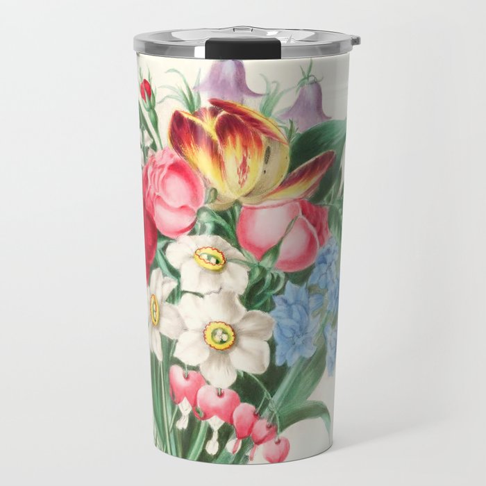  Flowers by Clarissa Munger Badger, "Floral Belles," 1866 (benefitting The Nature Conservancy) Travel Mug Gallery Image 1