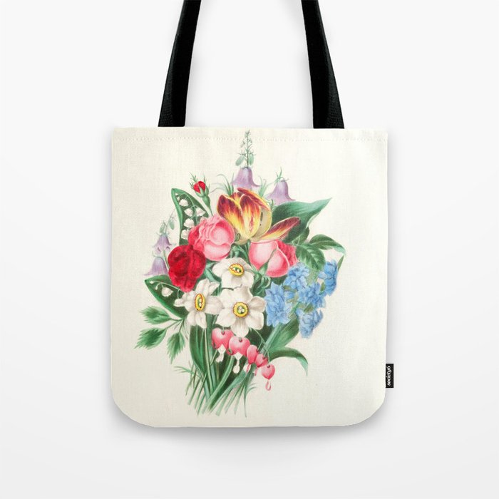  Flowers by Clarissa Munger Badger, "Floral Belles," 1866 (benefitting The Nature Conservancy) Tote Bag Gallery Image 1