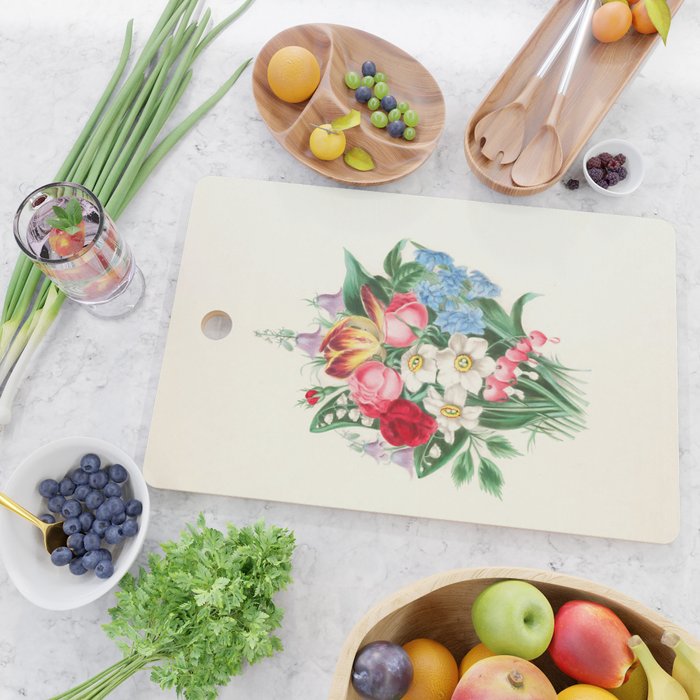  Flowers by Clarissa Munger Badger, "Floral Belles," 1866 (benefitting The Nature Conservancy) Cutting Board Gallery Image 2