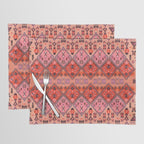 Bohemian Berber Orange Handmade Moroccan Fabric Texture Placemat Gallery Image 1