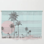 Beachfront palm tree soft pastel sunset graphic Wall Hanging Gallery Image 1