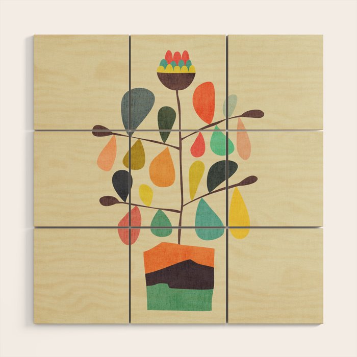 Potted Plant 4 Wood Wall Art Gallery Image 1