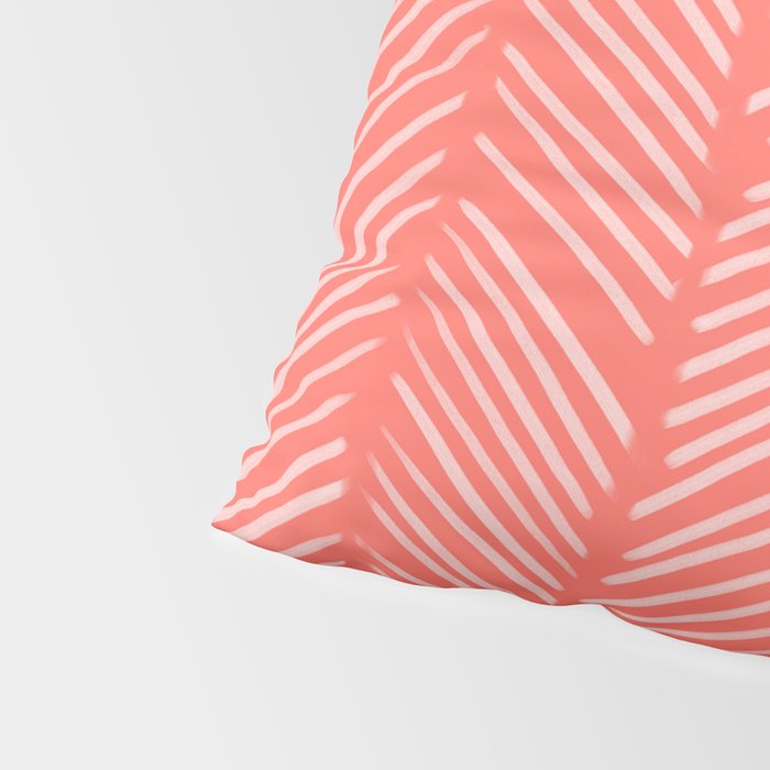 Coral Herringbone Pillow Sham Gallery Image 4