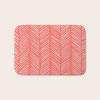 Coral Herringbone Bath Mat Gallery Image 1