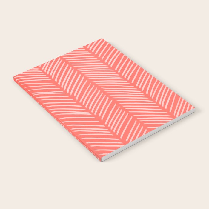 Coral Herringbone Notebook Gallery Image 1