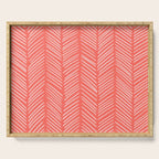 Coral Herringbone Serving Tray Gallery Image 1