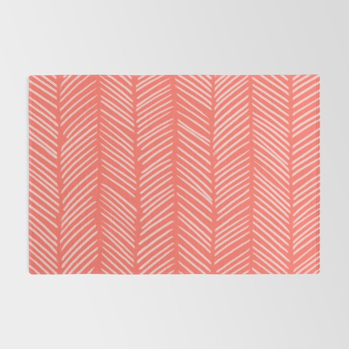 Coral Herringbone Rug Gallery Image 2