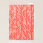 Coral Herringbone Stationery Card Gallery Image 2