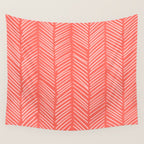 Coral Herringbone Wall Tapestry Gallery Image 4