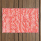 Coral Herringbone Outdoor Rug Gallery Image 1