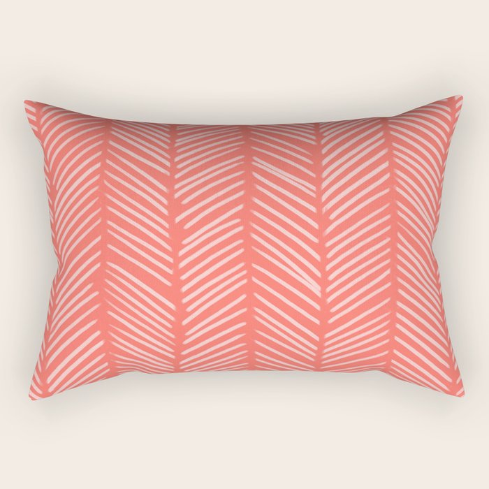Coral Herringbone Rectangular Pillow Gallery Image 1