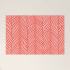Coral Herringbone Welcome Mat Gallery Image 1