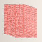 Coral Herringbone Wrapping Paper Gallery Image 3