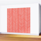 Coral Herringbone Wall Mural Gallery Image 2