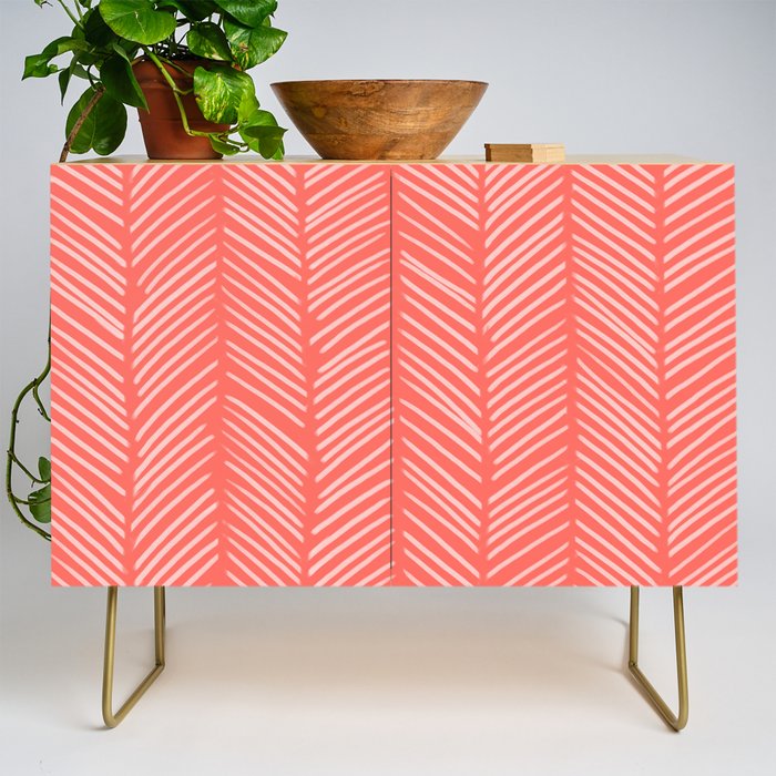 Coral Herringbone Credenza Gallery Image 1