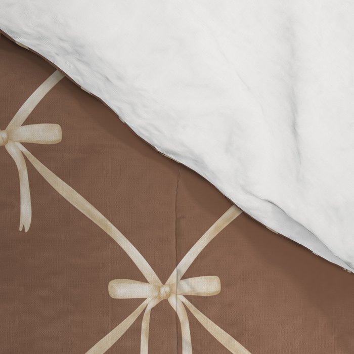 Bows and Ribbons Pattern LXII Coffee Creme Comforter Gallery Image 4