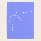 Aquarius Zodiac Star Constellation Line Art Pastel Purple Poster Gallery Image 4