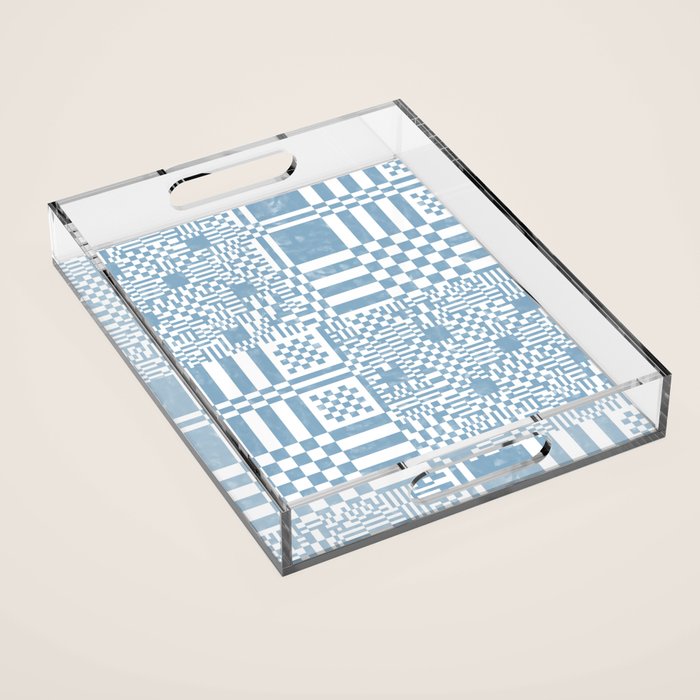Retro Checkered Squares B Acrylic Tray Gallery Image 1
