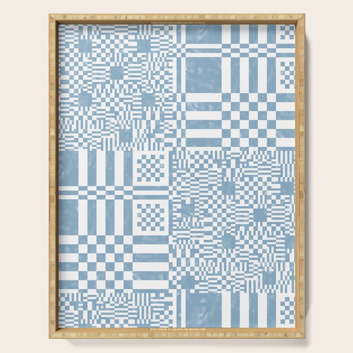 Retro Checkered Squares B Serving Tray Gallery Image 1
