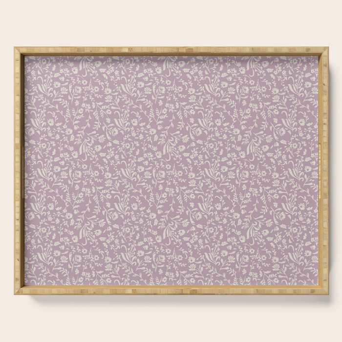 Lavender Boho Ditsy Toile Floral Serving Tray Gallery Image 1