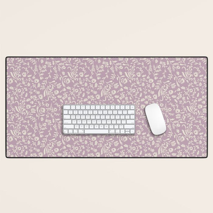 Lavender Boho Ditsy Toile Floral Desk Mat Gallery Image 1