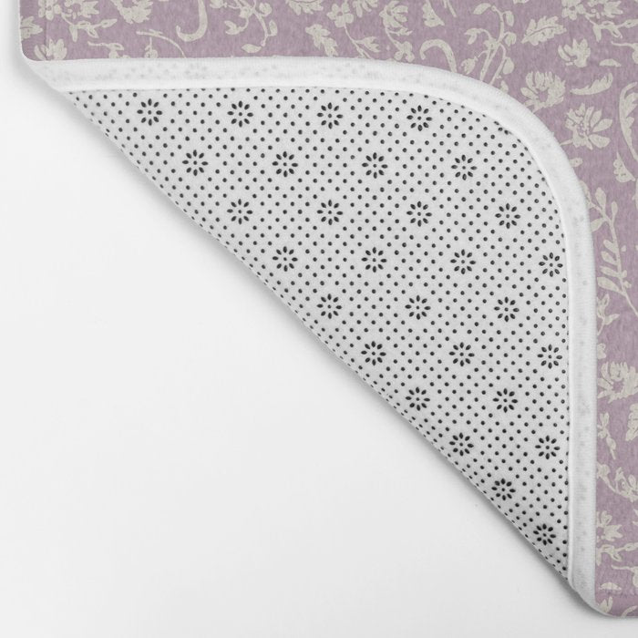 Lavender Boho Ditsy Toile Floral Bath Mat Gallery Image 2