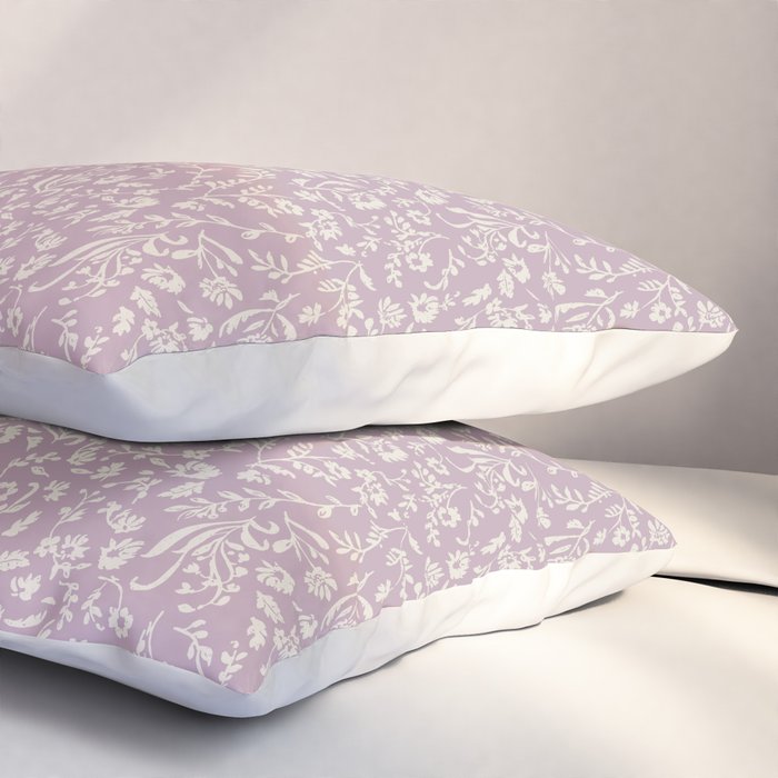 Lavender Boho Ditsy Toile Floral Pillow Sham Gallery Image 3