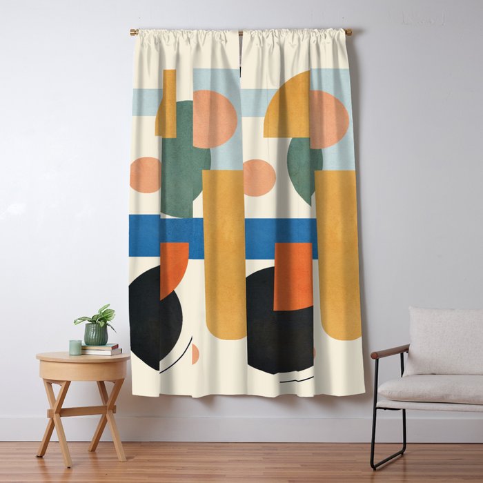Geometric Color Play 01 Window Curtain Gallery Image 5