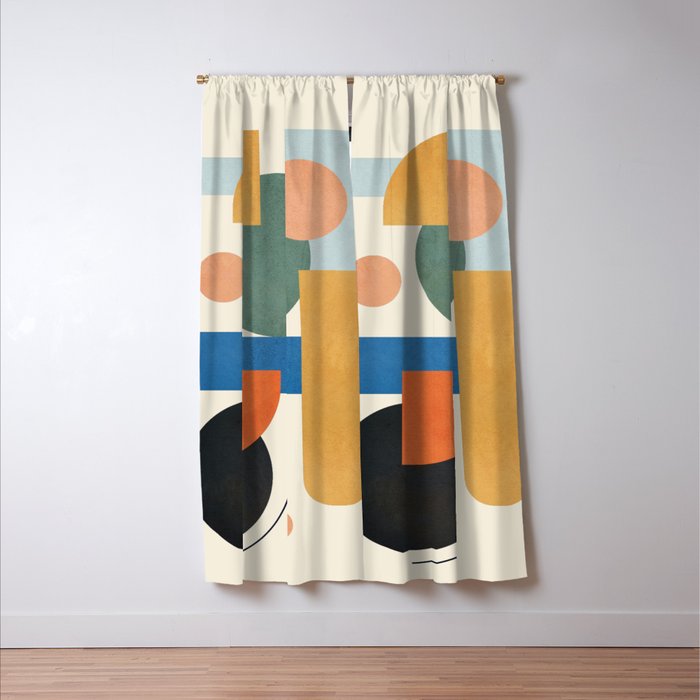 Geometric Color Play 01 Window Curtain Gallery Image 3