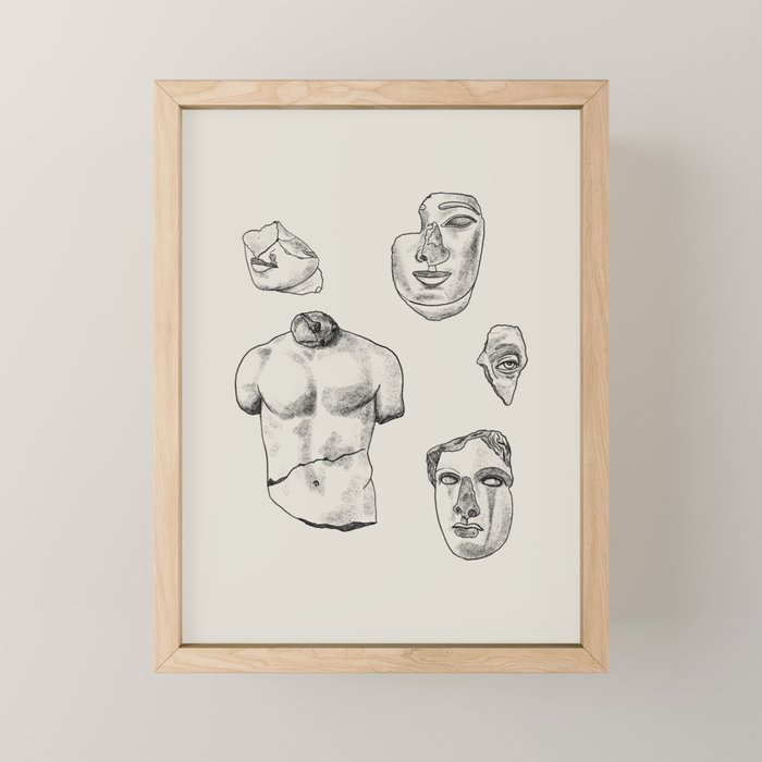 Fragments in Taupe Mini Art Print Gallery Image 1