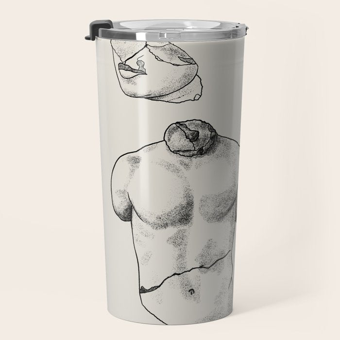 Fragments in Taupe Travel Mug Gallery Image 3