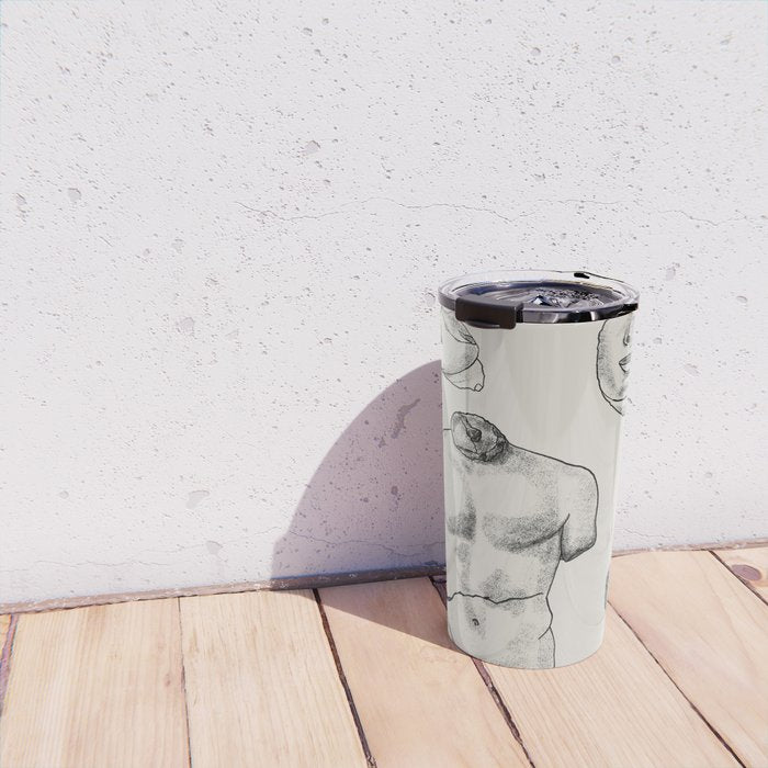 Fragments in Taupe Travel Mug Gallery Image 4