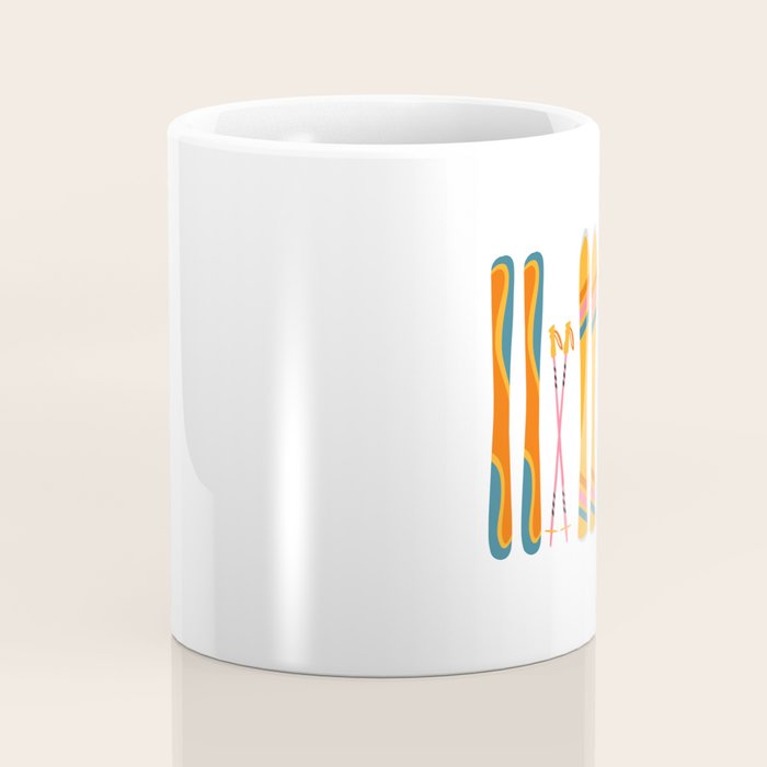 Retro Skis Illustration Coffee Mug Gallery Image 4