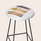 Retro Skis Illustration Stool Gallery Image 2