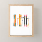 Retro Skis Illustration Mini Art Print Gallery Image 1