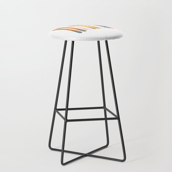 Retro Skis Illustration Stool Gallery Image 1