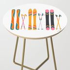 Retro Skis Illustration Side Table Gallery Image 2