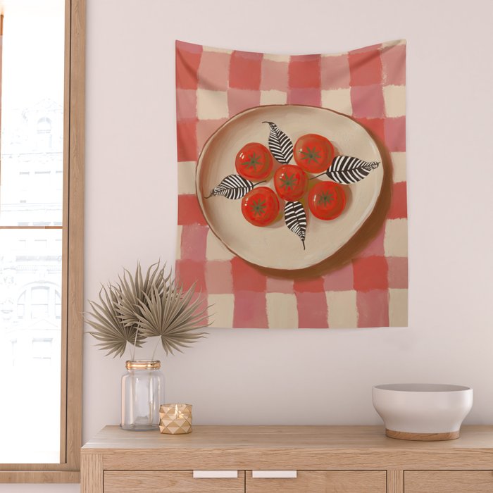 Tomato Picnic Wall Tapestry Gallery Image 2
