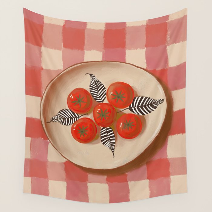 Tomato Picnic Wall Tapestry Gallery Image 4